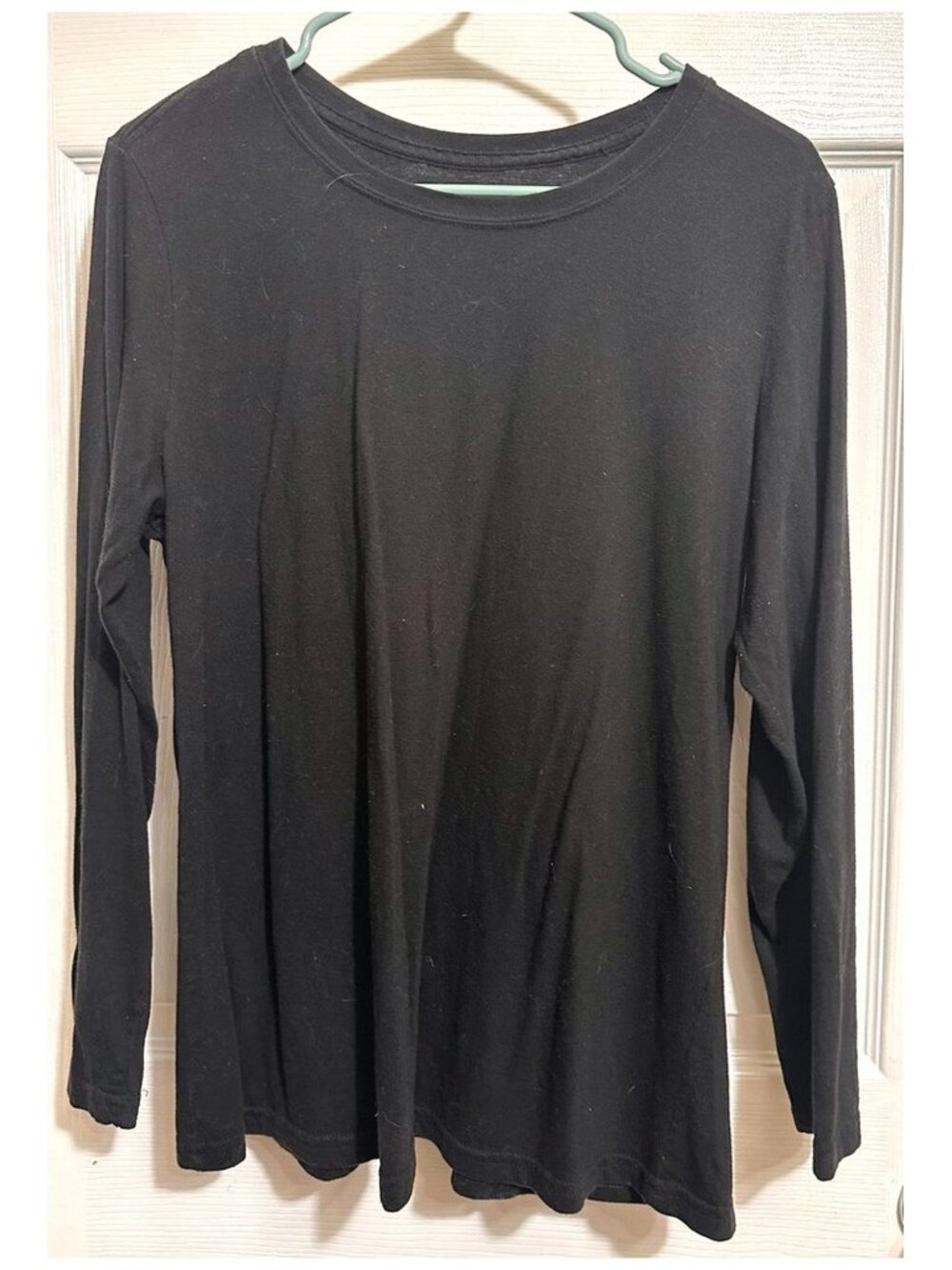 Time and Tru Women's Long Sleeve Top Shirt Blouse Black Size L (12-14)
